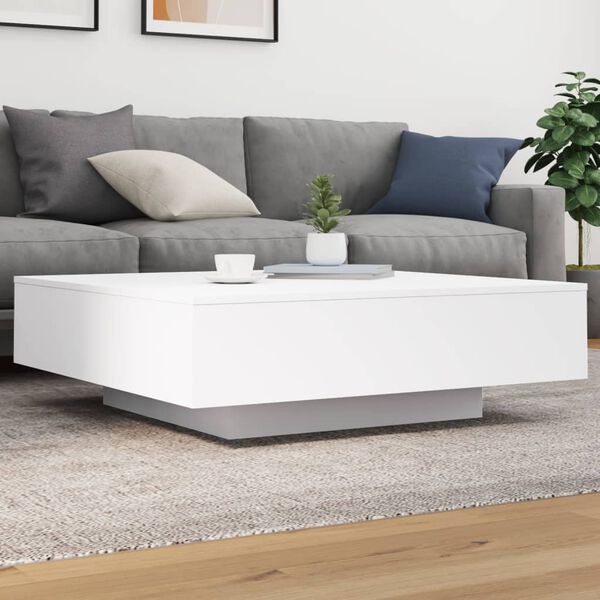 vidaXL Table basse blanc 100x100x31 cm bois d'ing&eacute;nierie