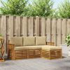 vidaXL Ensemble de canap&eacute;s d'ext&eacute;rieur 4 pcs Naturel et Beige