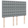 vidaXL Sommier &agrave; lattes de lit avec matelas Gris clair 140x190cm Tissu