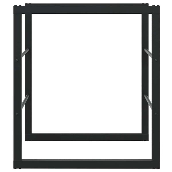 vidaXL Portant de bois de chauffage noir 55x30x61 cm acier