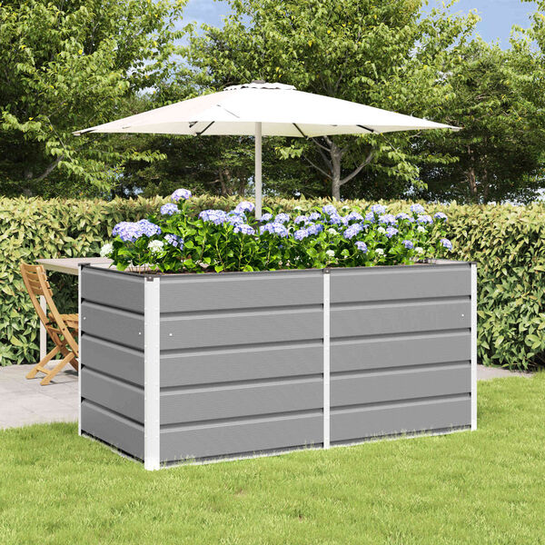 vidaXL Jardini&egrave;re Gris clair 160 x 80 x 75 cm Acier