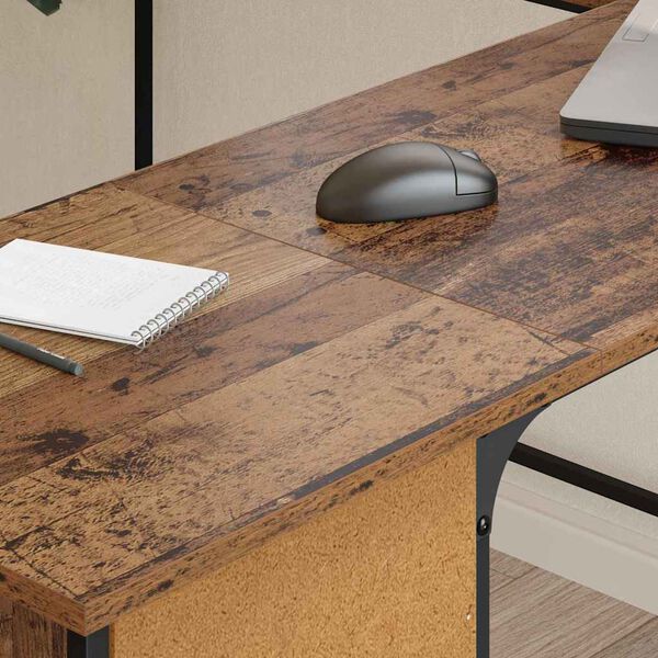 vidaXL Bureau Bois Ancien 141 x 141 x 75 cm Bois d'ing&eacute;nierie