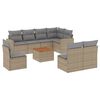 vidaXL Salon de jardin avec coussins 9 pcs beige r&eacute;sine tress&eacute;e