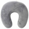 vidaXL Coussin de voyage pour le cou Gris Mousse &agrave; m&eacute;moire de forme