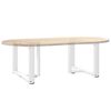 vidaXL Pieds de table basse en T, 2 pi&egrave;ces, blanc, 60 x 25 x (42-43) cm, acier