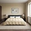 vidaXL Duvet d'&eacute;t&eacute; simple Matelass&eacute; Cr&egrave;me 200 x 200 cm Microfibre