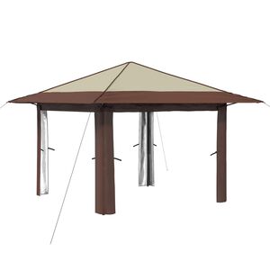 vidaXL Abri de jardin sans paroi 3.3 x 3.3 m Cr&egrave;me et marron