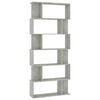 vidaXL Biblioth&egrave;que/S&eacute;parateur de pi&egrave;ce Gris b&eacute;ton Bois d'ing&eacute;nierie