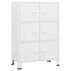 vidaXL Coffre de rangement industriel Blanc 75x40x115 cm M&eacute;tal
