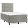 vidaXL Sommier &agrave; lattes de lit avec matelas LED gris clair 120x190 cm