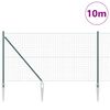 vidaXL Cl&ocirc;ture avec poteau Vert 1,4 x 10 m Acier et PVC