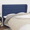 vidaXL T&ecirc;te de lit avec oreilles Bleu 183x23x118/128 cm Tissu