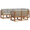 vidaXL Ensemble de canap&eacute;s d'ext&eacute;rieur 7 pcs Gris Naturel et Clair