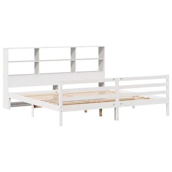 vidaXL Lit biblioth&egrave;que sans matelas blanc 180x200 cm bois pin massif