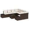 vidaXL Ensemble de canap&eacute; de jardin 9 pc Marron polyrotin