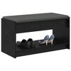 vidaXL Banc d'entr&eacute;e avec coussin Ch&ecirc;ne Noir 83 x 38 x 45 cm