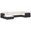 vidaXL Si&egrave;ge central sectionnel 1 pc et coussins R&eacute;sine tress&eacute;e Noir