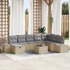 vidaXL Ensemble de canap&eacute; de jardin 9 pcs Beige Poly rotin