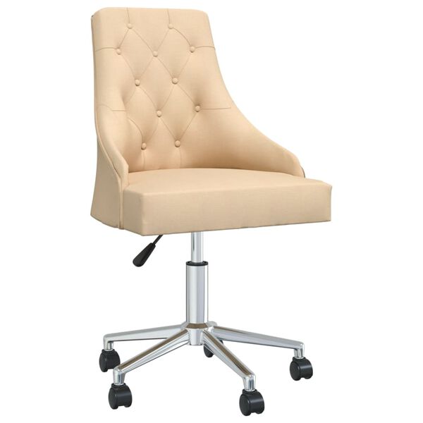 vidaXL Chaises pivotantes &agrave; manger lot de 4 Cr&egrave;me Tissu