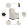 vidaXL Fauteuil de massage inclinable cr&egrave;me velours