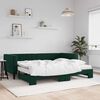 vidaXL Lit de jour avec gigogne et matelas vert foncé 90x200cm velours