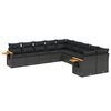 vidaXL Salon de jardin 10 pcs avec coussins noir r&eacute;sine tress&eacute;e