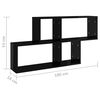 vidaXL &Eacute;tag&egrave;re murale Noir brillant 100x18x53 cm Bois d&rsquo;ing&eacute;nierie