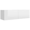 vidaXL Ensemble de meubles TV 2 pcs Blanc brillant Bois d'ingénierie
