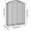 vidaXL Panier de gabions arqu&eacute; 150x50x180/200 cm Fer galvanis&eacute;