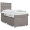 vidaXL Sommier &agrave; lattes de lit avec matelas Taupe 90x200 cm Tissu