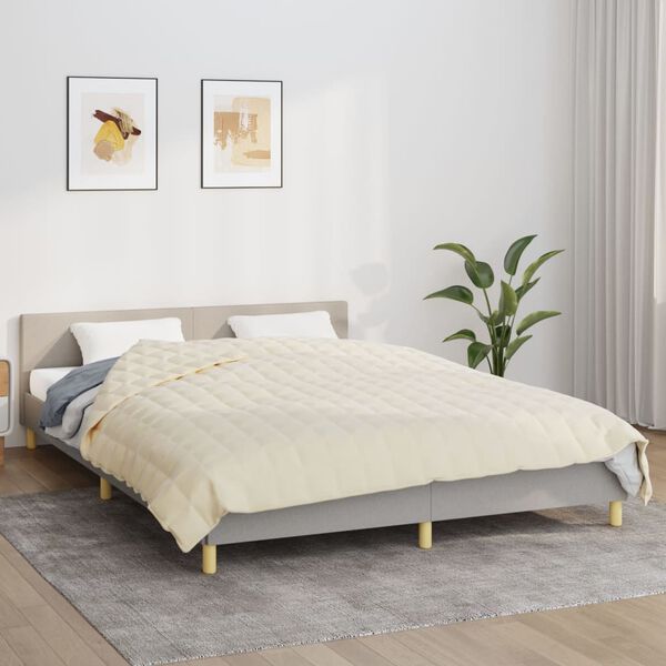 vidaXL Couverture lest&eacute;e Cr&egrave;me clair 200x225 cm 9 kg Tissu