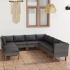 vidaXL Salon de jardin 9 pcs avec coussins R&eacute;sine tress&eacute;e Gris