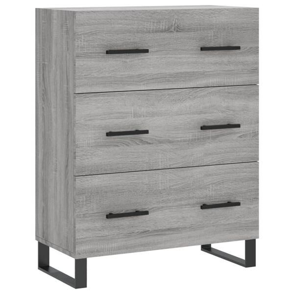 vidaXL Buffet sonoma gris 69,5x34x90 cm bois d'ing&eacute;nierie