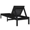 vidaXL Chaise longue noir 199,5x60x74 cm bois massif de pin