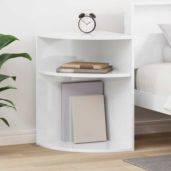 vidaXL Table d'appoint Blanc brillant 39,7 x 39,7 x 60 cm