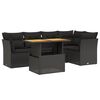 vidaXL Salon de jardin 5 pcs avec coussins noir r&eacute;sine tress&eacute;e