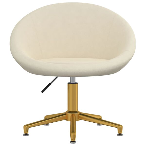 vidaXL Chaises &agrave; manger lot de 2 cr&egrave;me velours