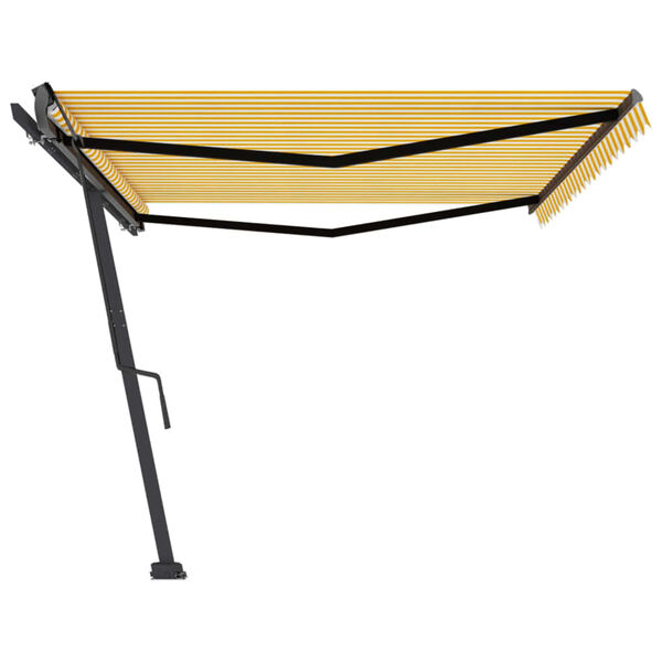 vidaXL Auvent manuel r&eacute;tractable sur pied 500x300 cm Jaune/Blanc