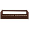 vidaXL Cadre de lit extensible sans matelas marron foncé 90x200 cm