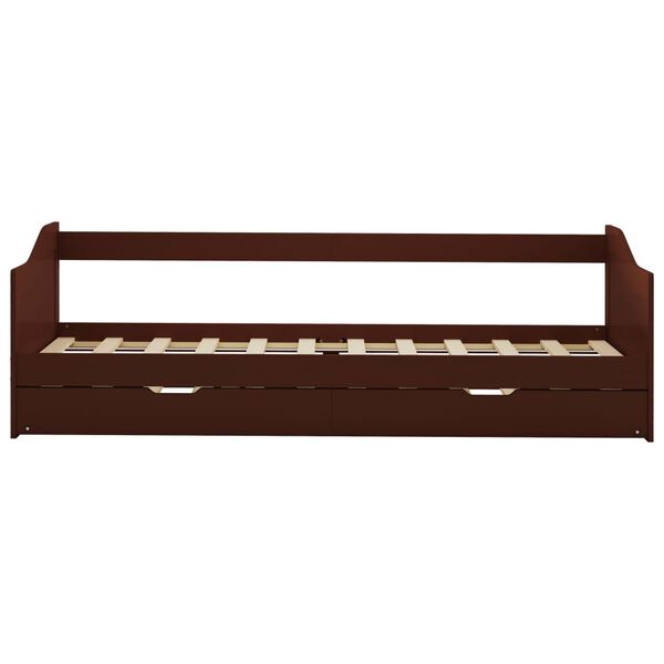 vidaXL Cadre de lit extensible sans matelas marron foncé 90x200 cm