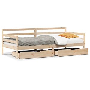 vidaXL Lit de jour et tiroirs sans matelas blanc 80x200 cm bois massif