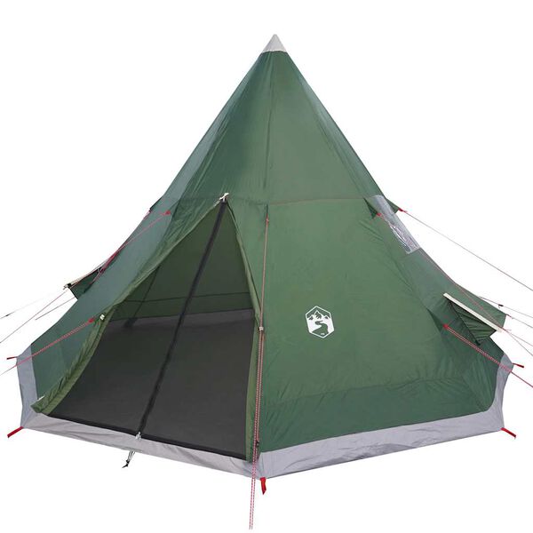 vidaXL Tente de camping tipi 4 personnes vert imperméable