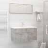 vidaXL Ensemble de meubles de salle de bain Gris b&eacute;ton Agglom&eacute;r&eacute;