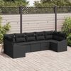 vidaXL Ensemble de Canap&eacute;s avec coussin 7 pcs Noir polyrotin