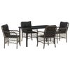 vidaXL Ensemble de salle &agrave; manger pour jardin 5 pc Gris polyrotin