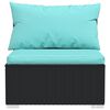 vidaXL Salon de jardin 7 pcs avec coussins R&eacute;sine tress&eacute;e Noir