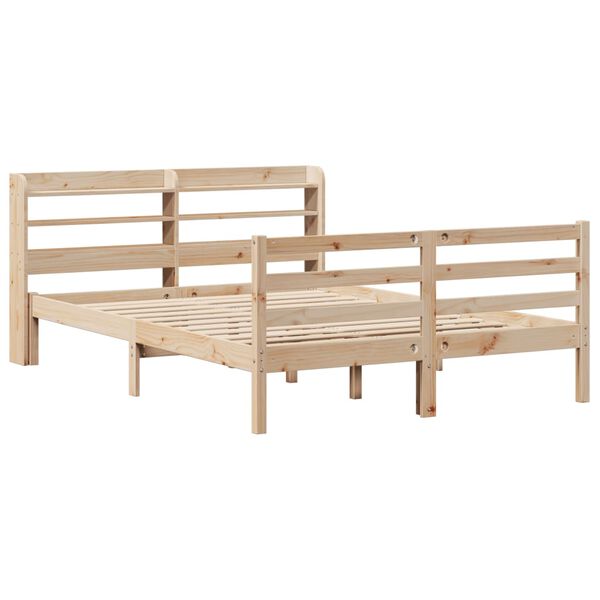 vidaXL Cadre de lit avec t&ecirc;te de lit sans matelas 140x190 cm