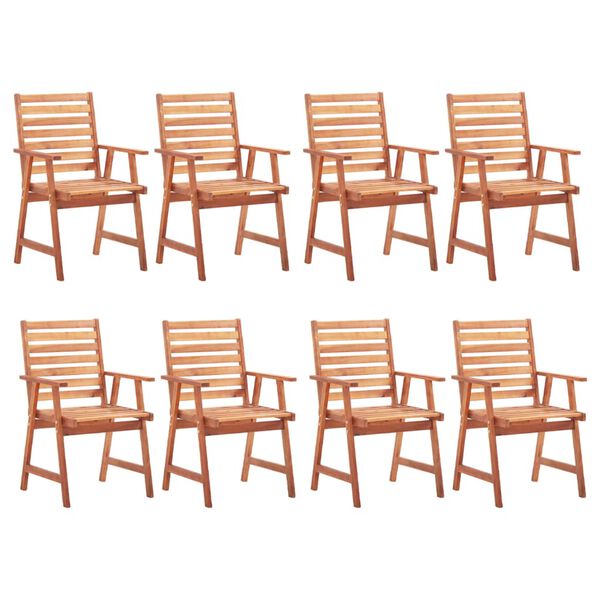vidaXL Chaises &agrave; manger d'ext&eacute;rieur lot de 8 Bois d'acacia massif