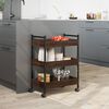 vidaXL Chariot de cuisine ch&ecirc;ne marron 50x30x70 cm bois d'ing&eacute;nierie