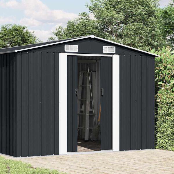 vidaXL Abri de jardin 257x489x181 cm M&eacute;tal Anthracite